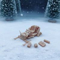 Winter Sleigh Model Kit Panel Lines Miniature Sleigh Vehicle Model Ribbed