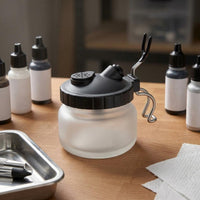 Airbrush Cleaning Jar Perforated Cap Airbrush Rinse Jar Mixing Palette Lid