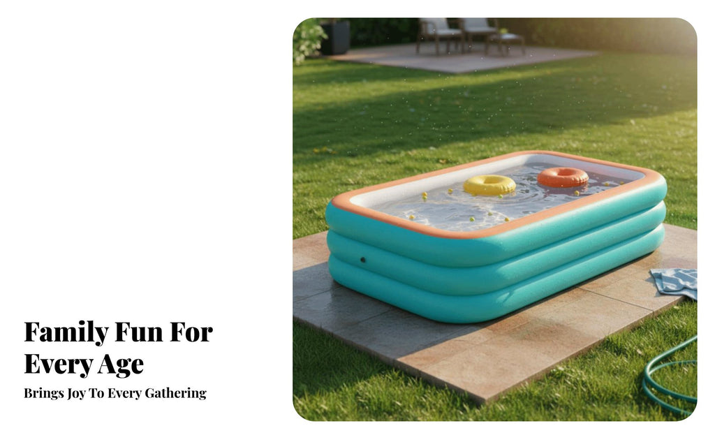 Thickened Material Family Inflatable Pool Sturdy Family Size Inflatable Pool Easy Setup Outdoor Water Toy Tear-Resistant for Children, Infants, Adults, Home, Garden, Patio