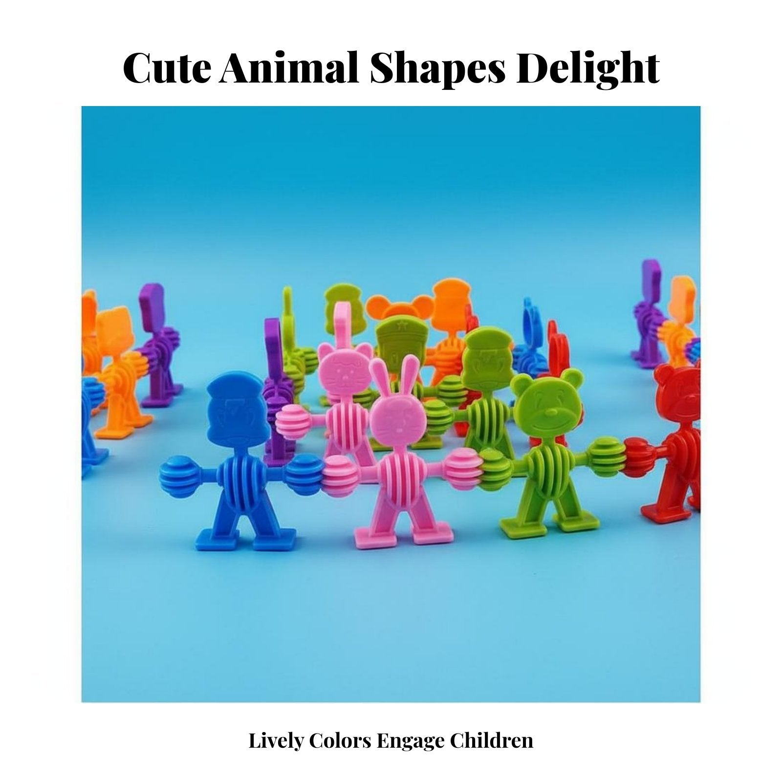Fine Movement Skills Development Creature Character Stacking Blocks Colorful Design Stackable Creature Blocks Screen Non-Digital
