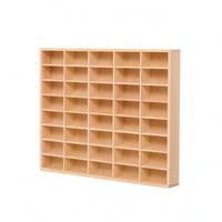 Toy Car Display Rack Natural Wood Partitioned Wooden Cabinet Large Capacity