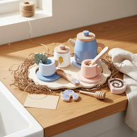 Pretend Afternoon Tea Set Pastoral Design Kids Afternoon Tea Toy Polished Edges