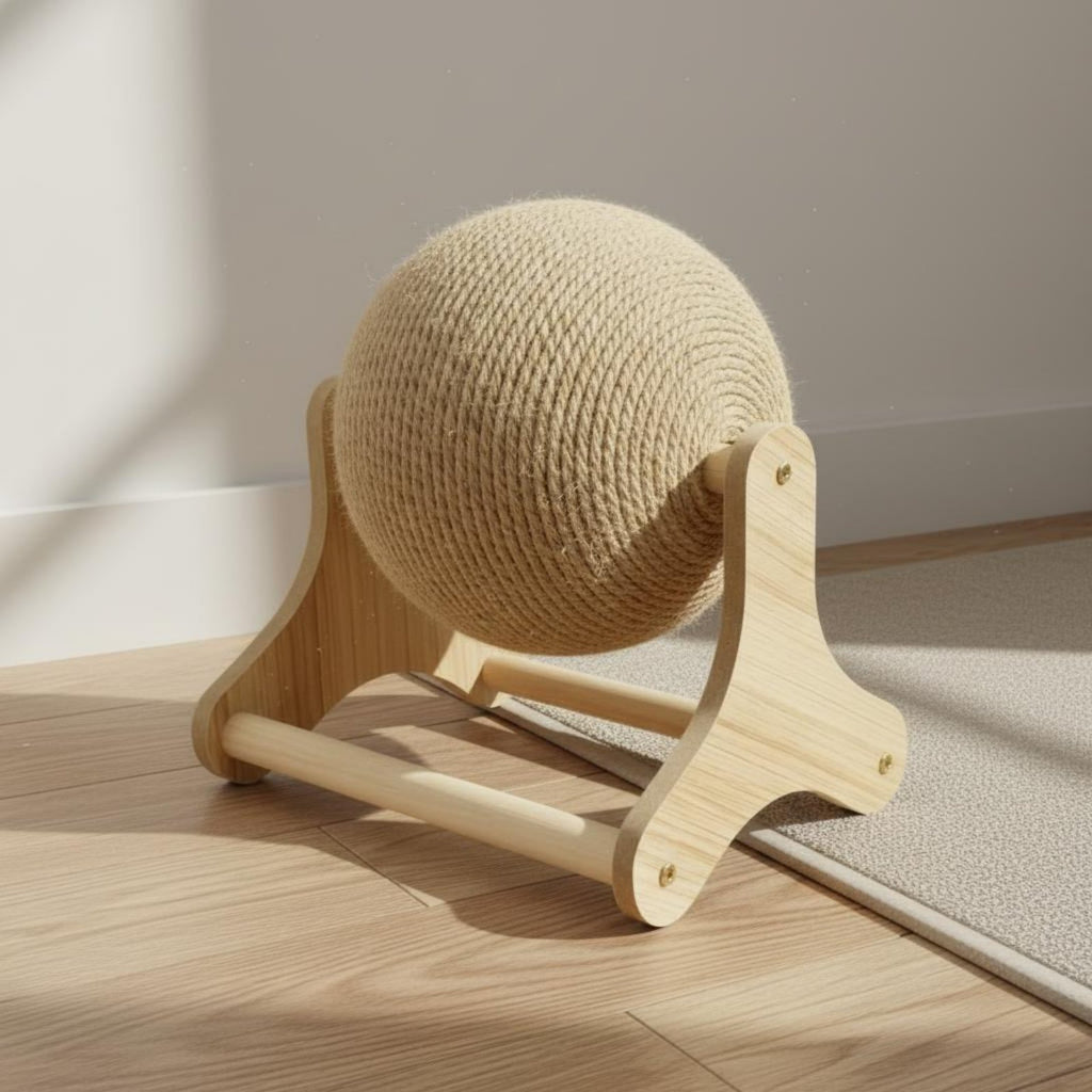 Feline Scratching Ball Interactive Sisal Feline Ball Toy 2-in-1 for Indoor