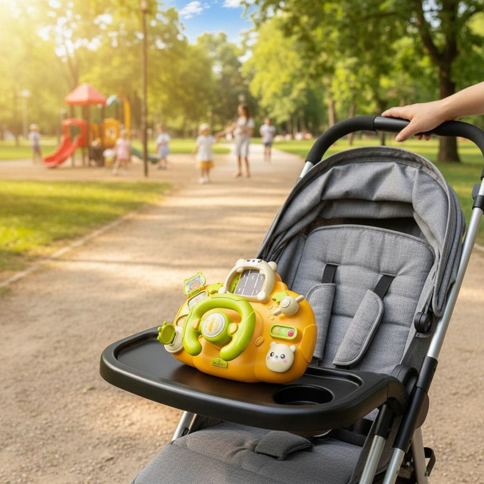 Stroller Steering Wheel Toy Lights and Sounds Baby Driving Simulator for Babies