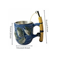 Fishing Mug Easy to Clean Fishing Rod Handle Mug Hot and Cold Drinks for Anglers