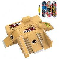 Finger Skateboard Training Park Graffiti Style Miniature Sports Set