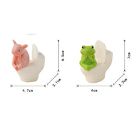 Sitting on Toilet Figurine Funny Desktop Novelty Ornament Solid-Looking for Car