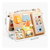 Foldable Busy Board Latch Panel Wooden Busy Board Lacing for Children