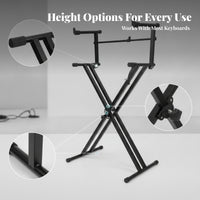 Stable Black Double-Layer Keyboard Stand X-Shaped Keyboard Stand
