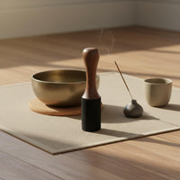 Tibetan Singing Bowl Mallet Solid Wood Suede Wrapped Mallet Deep Soothing Tones