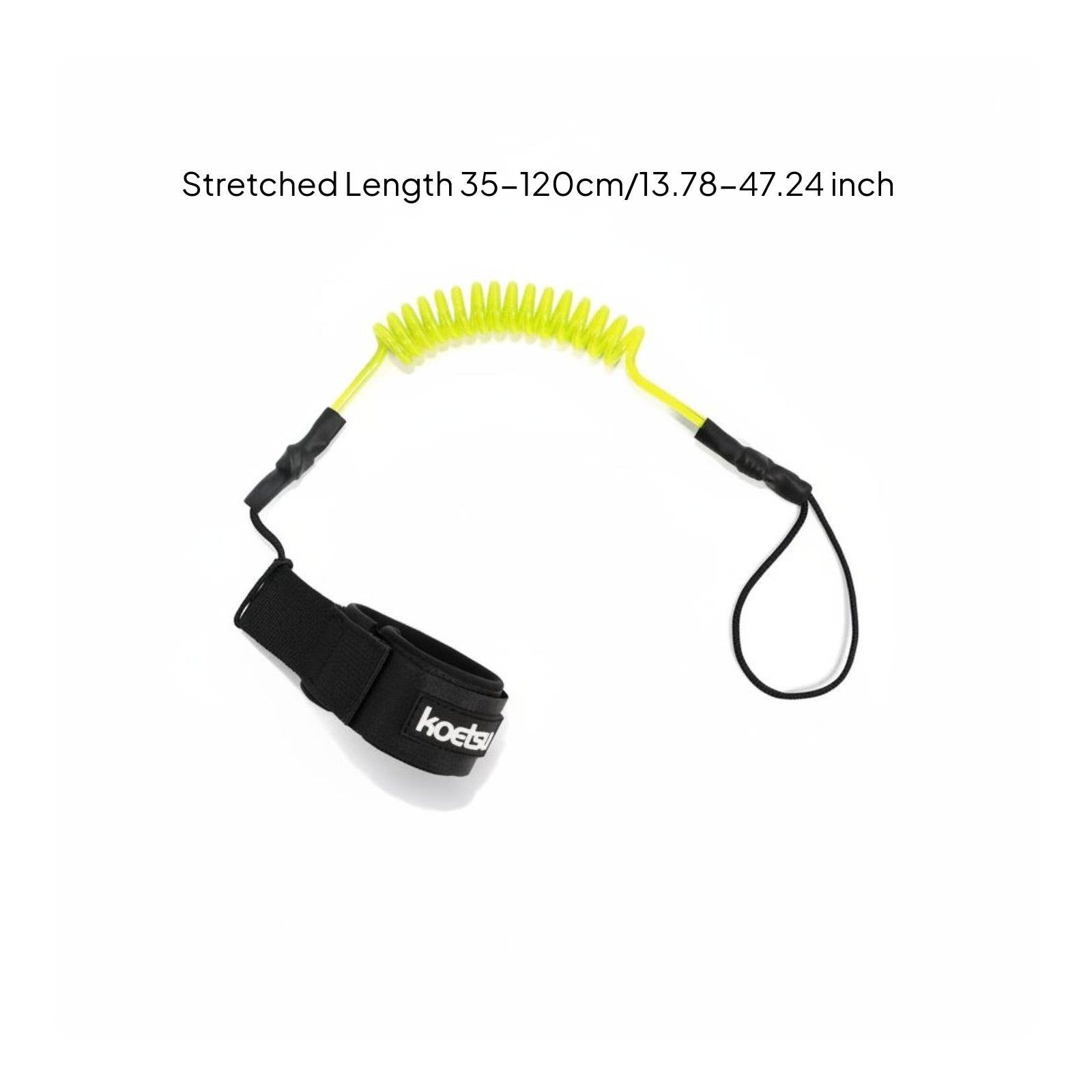 Elastic Surfboard Rope Adjustable Hook-and-Loop Cuff Coiled Wave Leash