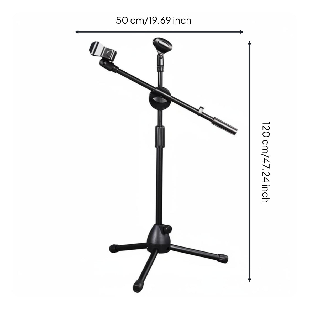 Tripod Vocal Pickup Stand Sturdy Metal Music Accessory Non-Slip Feet
