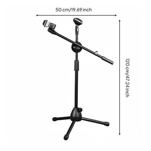 Tripod Vocal Pickup Stand Sturdy Metal Music Accessory Non-Slip Feet
