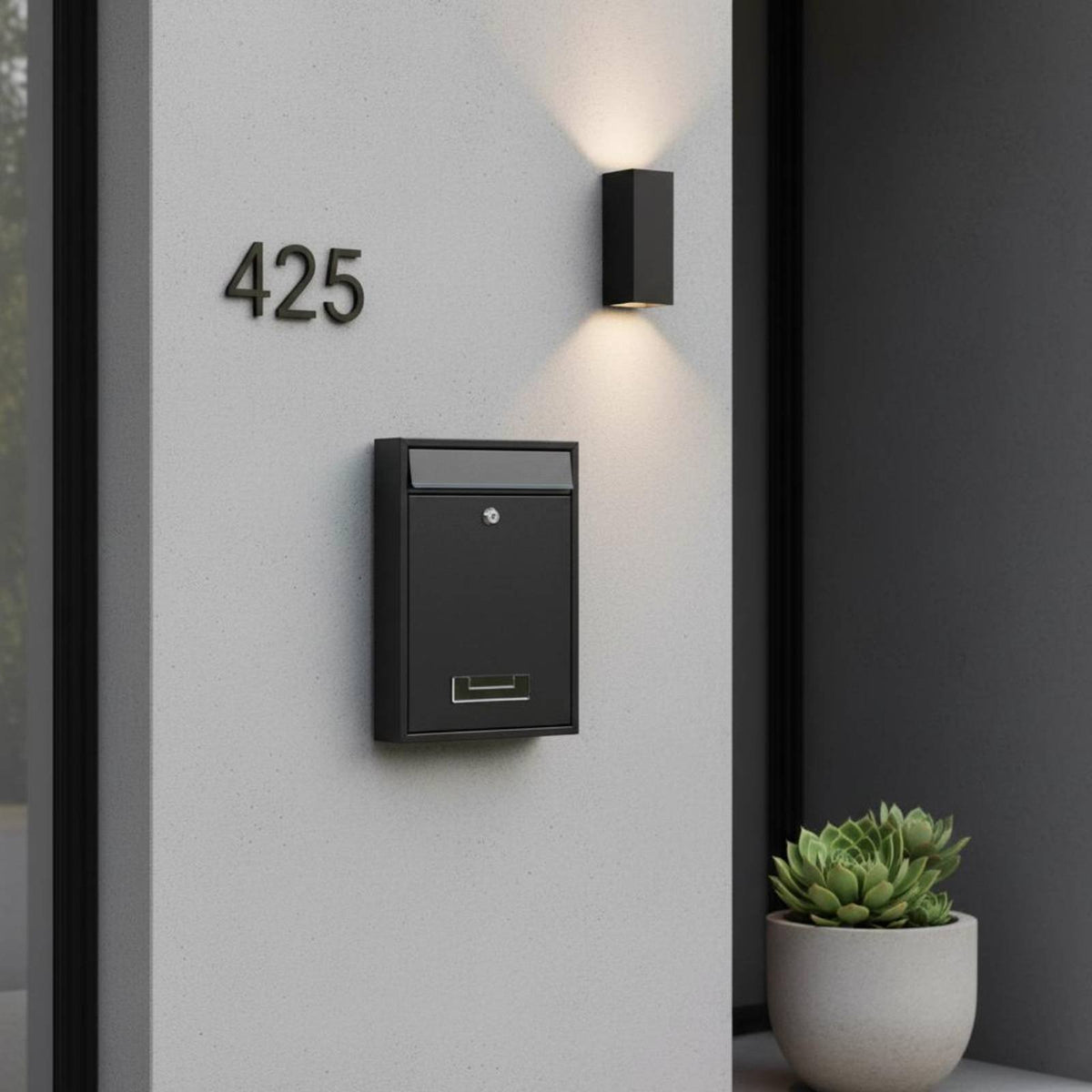 Wall Mount Mailbox Includes 2 Lock Openers Key Lock Mail Container Combination Lock Post Box Viewing Window Steel Letter Box