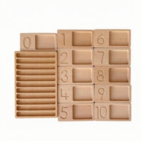 Number Learning Board Recessed Slots Wooden Number Board Rounded Corners Math Manipulative for Preschoolers