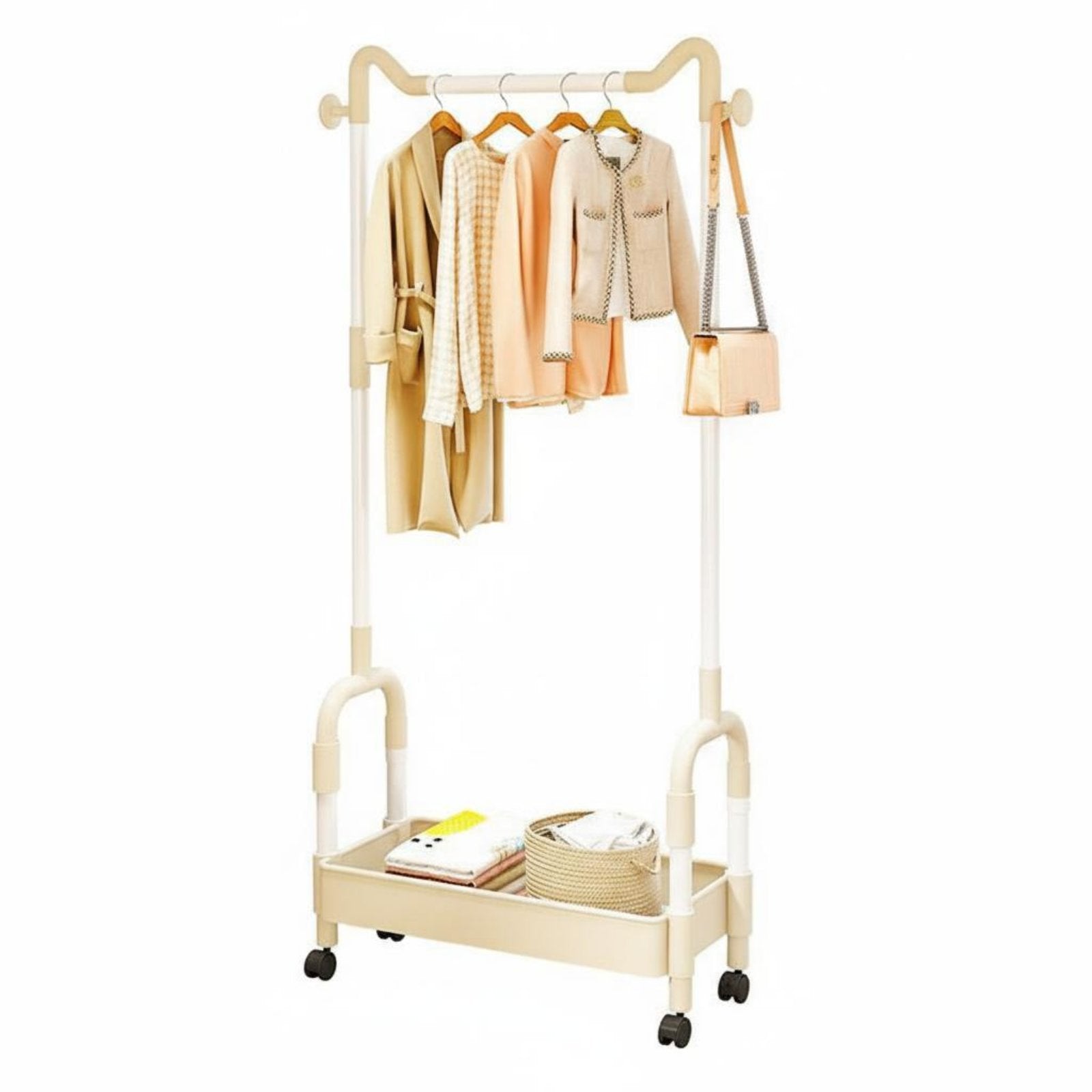 complimentarystanding Garment Rail with Shelf Sturdy construction for Bedroom, Kids, Parents