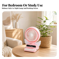USB Rechargeable Desk Fan Adjustable Desktop Air Circulator Decorative