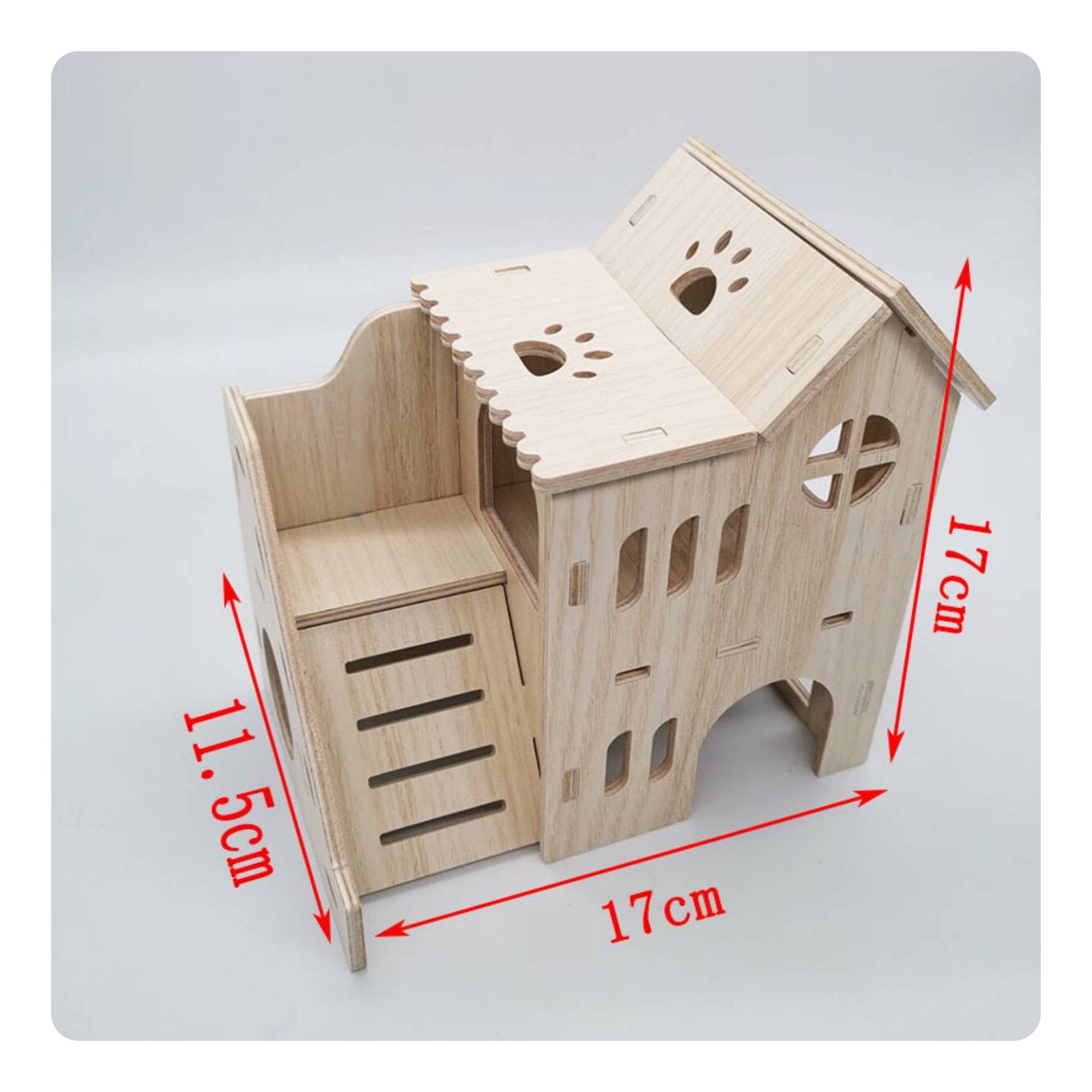 Wooden Hamster House Long-Lasting Guinea Pig Hideout Easy to Clean