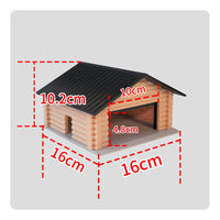Parking Garage Model Gabled Roof Display Decor Gray Base