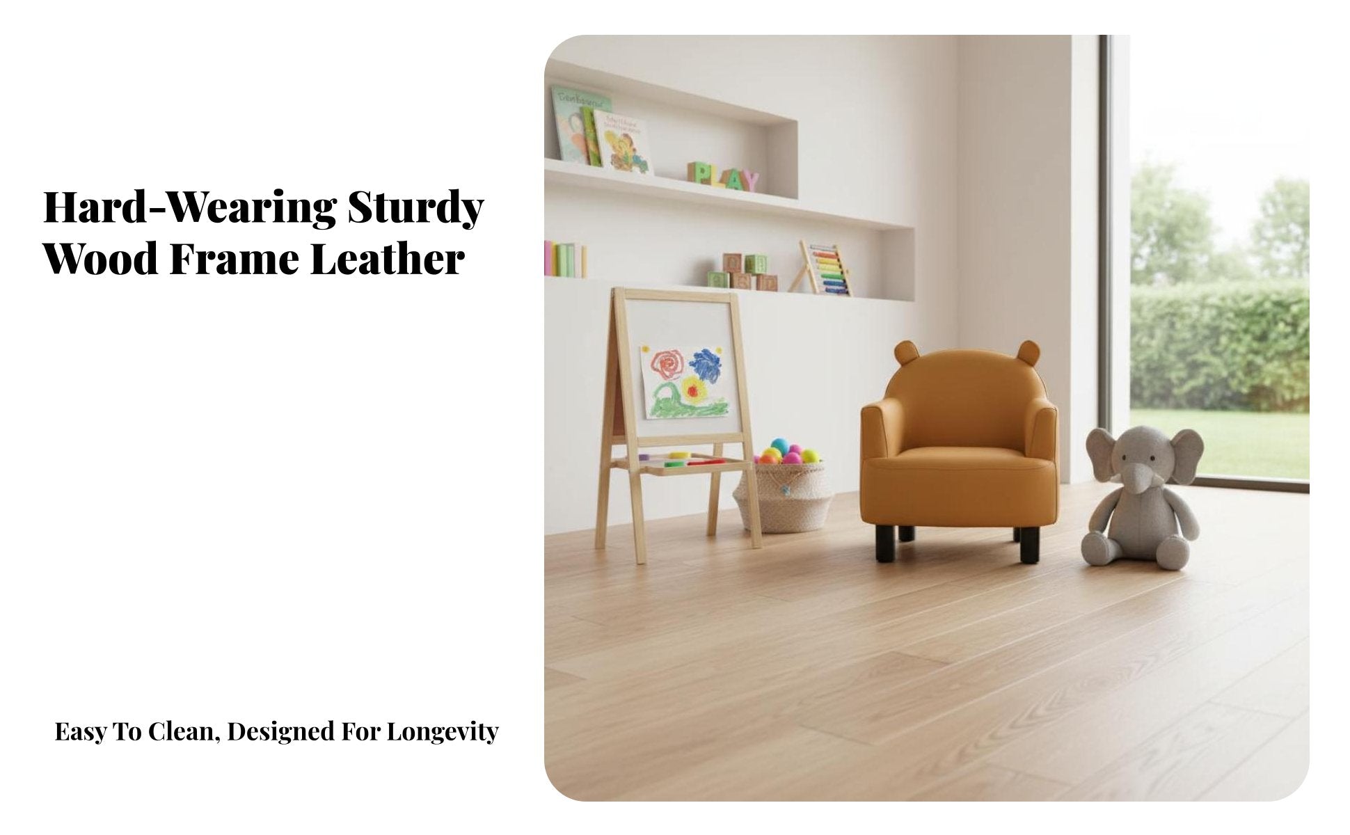 High-Density Foam Creature Ear Reading Chair Easy to Clean children's Furniture Stain-Resistant Toddler Armchair Ergonomic Design for Toddlers, Kids, Parents, Playroom, Nursery, Bedroom, Living Room