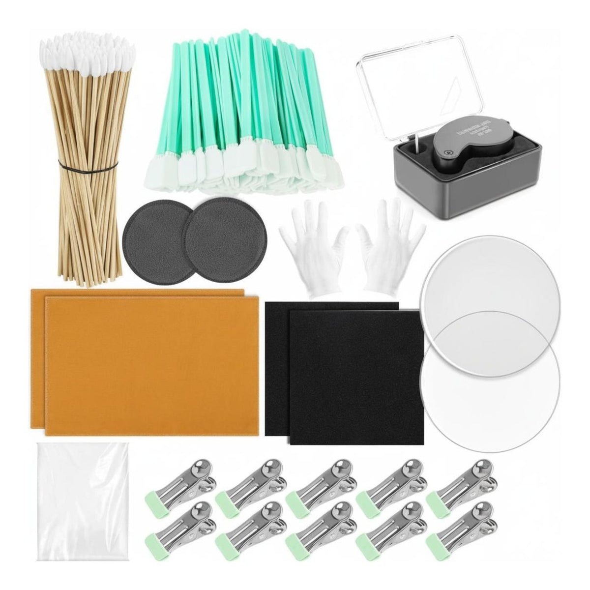 320 Pieces Card Restoration Kit LED Magnifier Collector Card Maintenance Kit