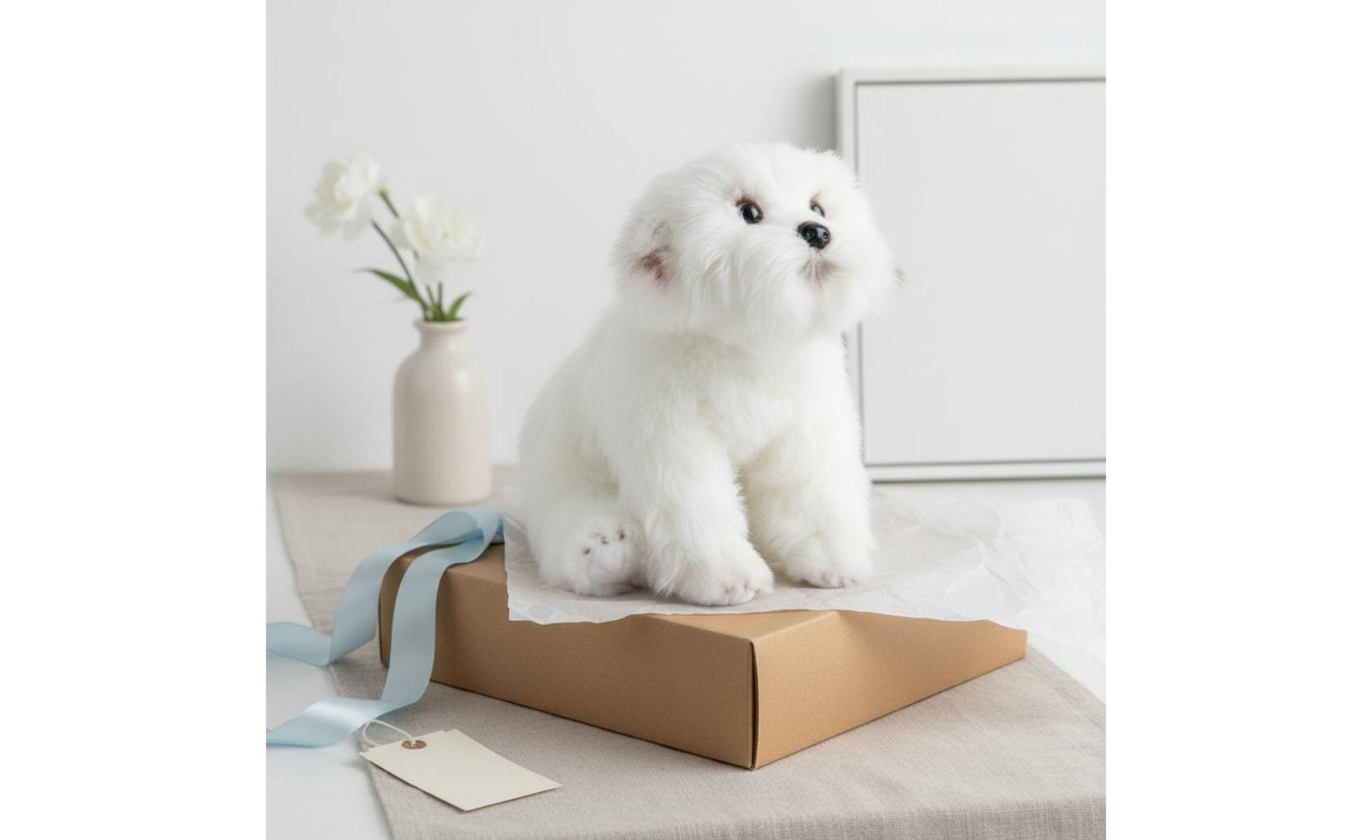 Maltese Soft Toy Dog Soft Home Decoration Cuddly