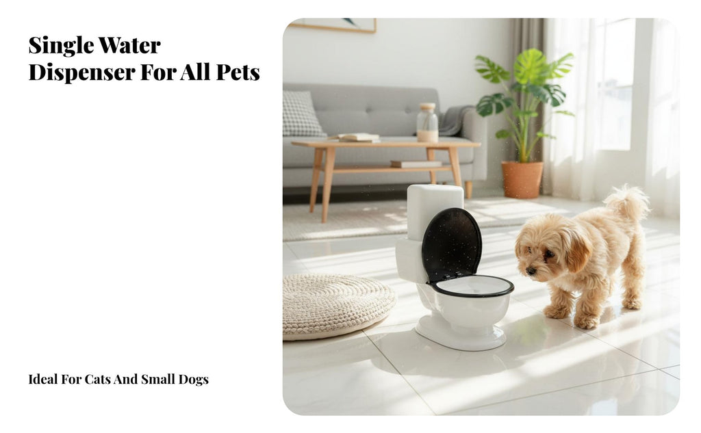 Toilet Shaped Pet Waterer Non-Electric Toilet Shaped Pet Bowl 650ml Capacity Funny Cat Water Bowl for Small Dogs, Young Dogs