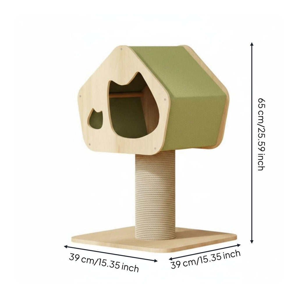 Small Cat Climbing Frame Wear-Resistant Cat Clawing Post with Bed 2-in-1 Design Pet Furniture for Kittens, Indoor