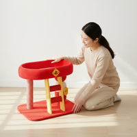 Cat Climbing Structure with Ladder Four-Season Pet Mat Activity Center Stable Construction Animal Furniture for Small Apartment