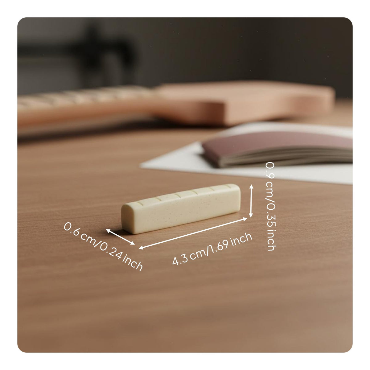 Guitar Nut and Saddle Set Long-Lasting Guitar Bone Nut and Saddle Easy To