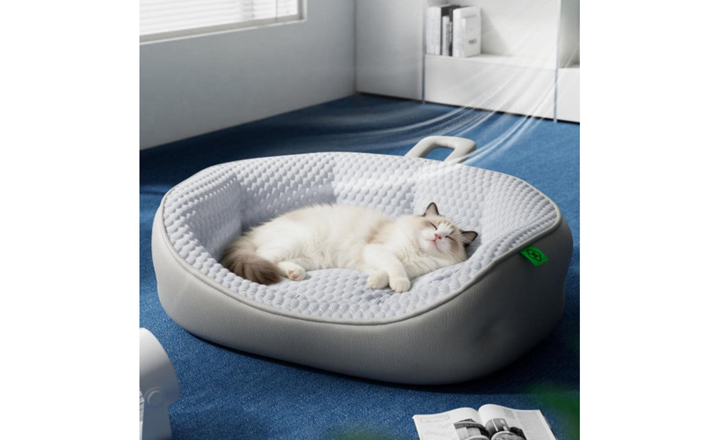 3D Massage Particles Cooling Cat Bed Breathable All-Season Dog Bed Cool-Contact Textile Textured Cooling Pet Mat Fully Washable for Cats, Dogs, Small Pets, Summer