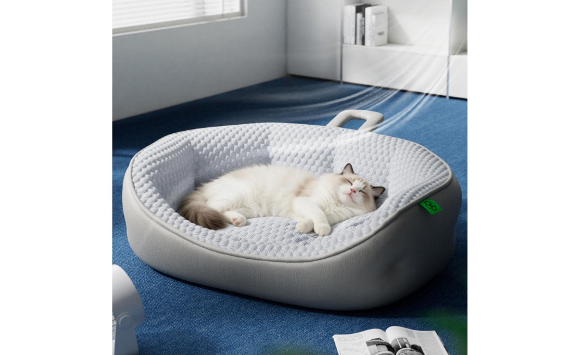 3D Massage Particles Cooling Cat Bed Breathable All-Season Dog Bed Cool-Contact Textile Textured Cooling Pet Mat Fully Washable for Cats, Dogs, Small Pets, Summer