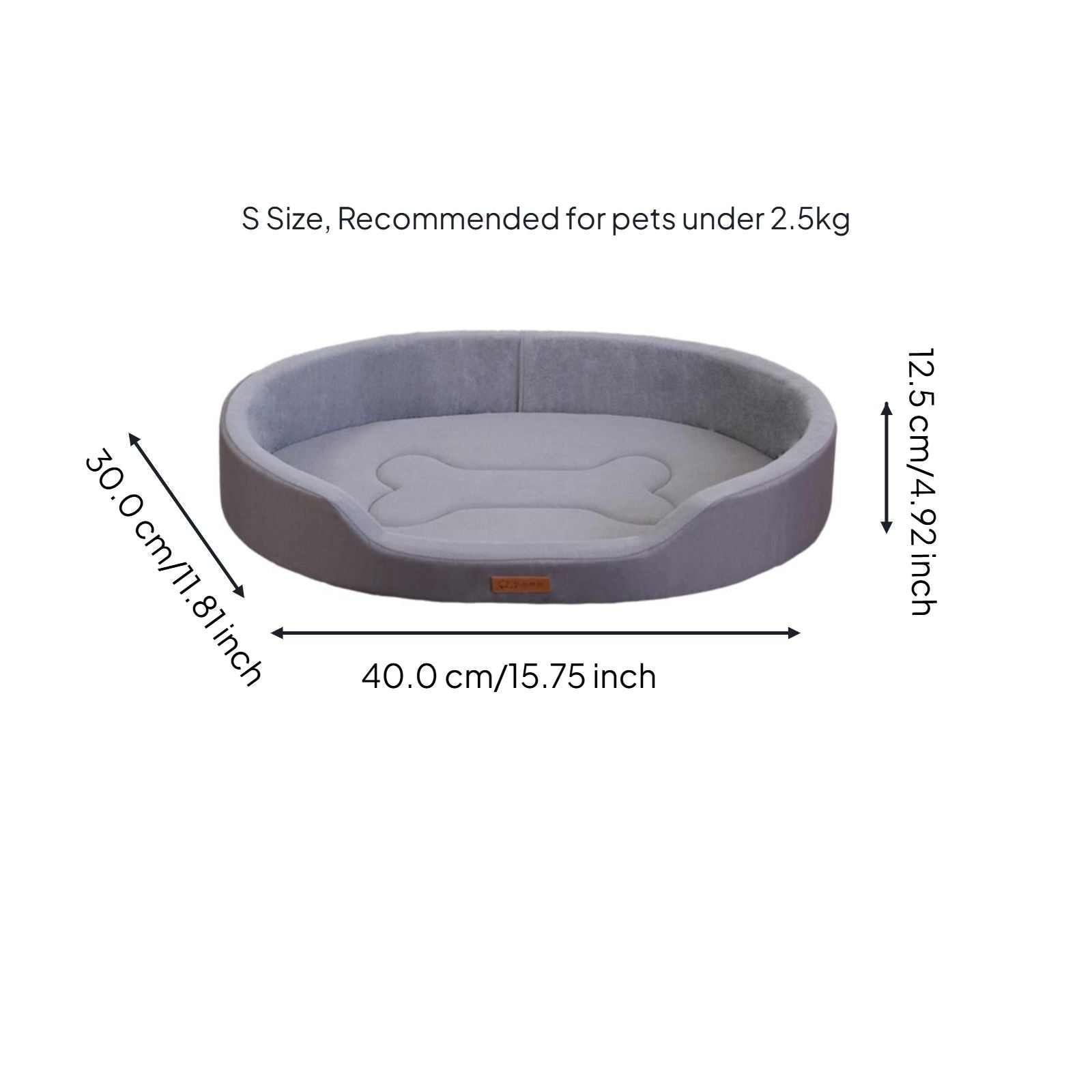 Orthopedic pet bed, washable cover