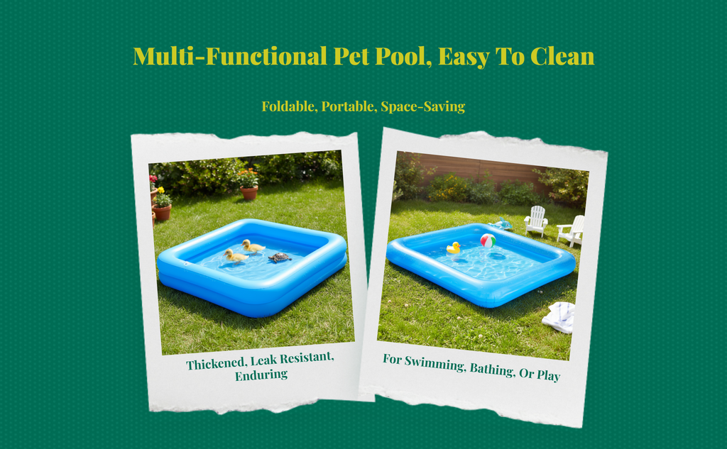 Leak-Resistant Animal Pool, Easy Clean, Portable Bowl