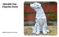 Hand-Painted Details Resin Dog Figurine Realistic Design Dog Figurine Cute Appearance for Bookshelf Display, Mantelpiece, Office Desk