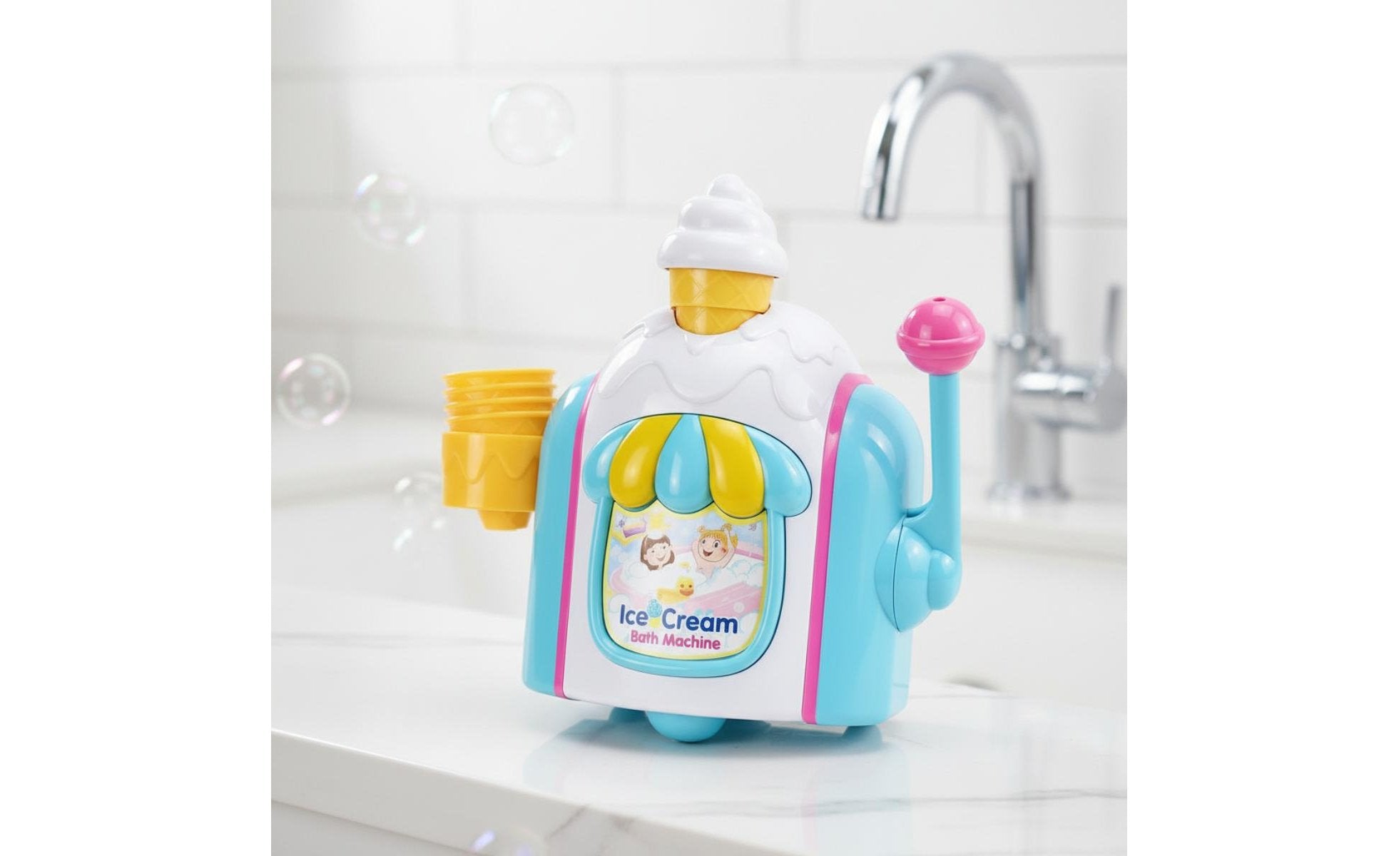 Ice Cream Bubble Maker Cute Design Ice Bath Foam Toy Material Bubble Bath Machine for Infants