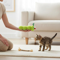 Soft Fabric Toy Interactive Play Chenille Cat Pillow for Kittens