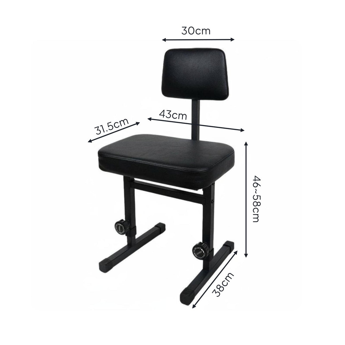 Adjustable Piano Stool with Backrest Heavy Duty Piano Bench Musical Instrument Accessory for Pianists