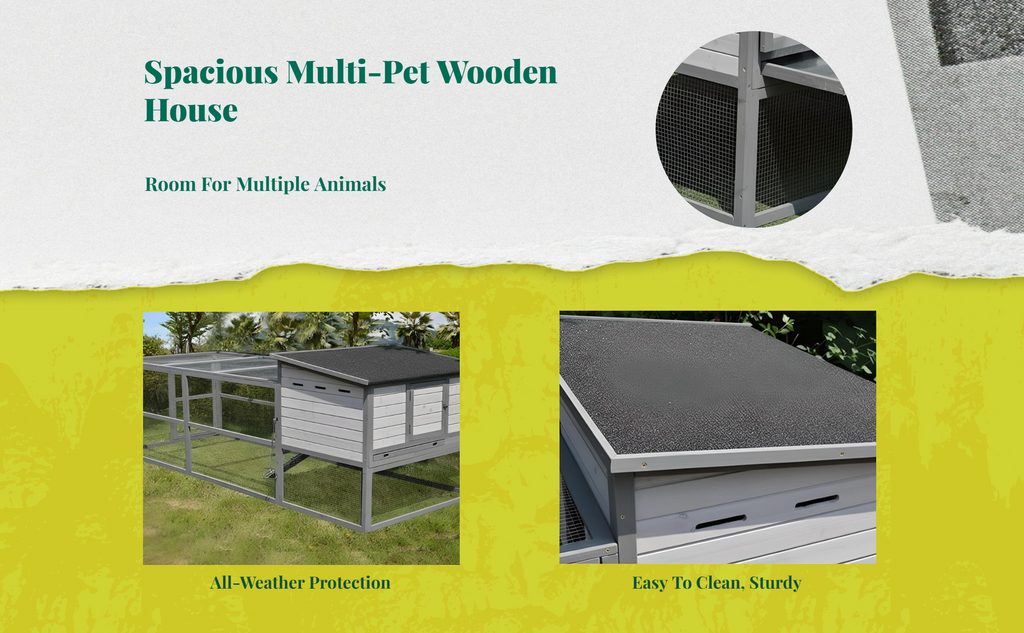 Waterproof wood cat house