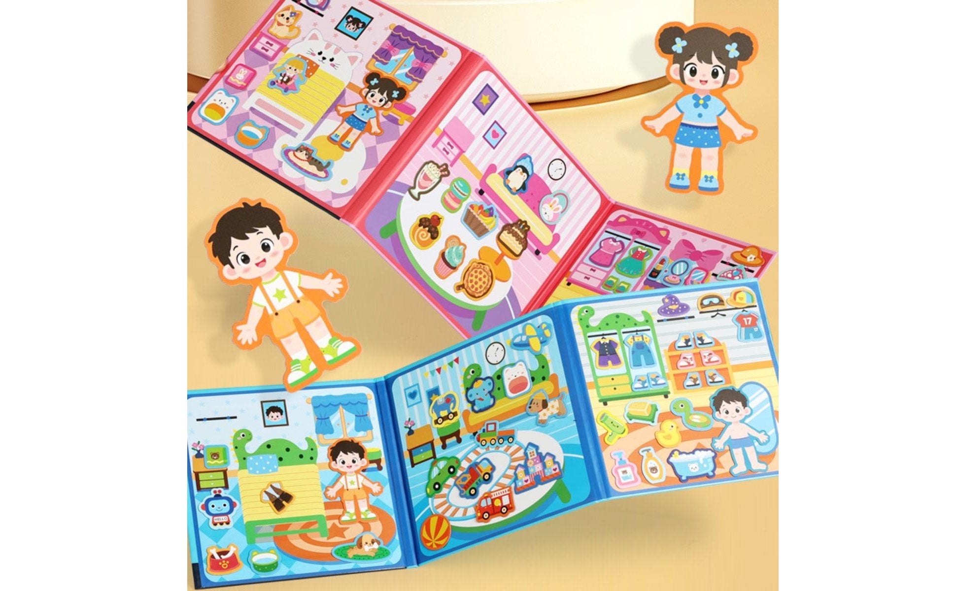 Quiet Book Interactive Pages Busy Book Colorful Design for Home, Preschool