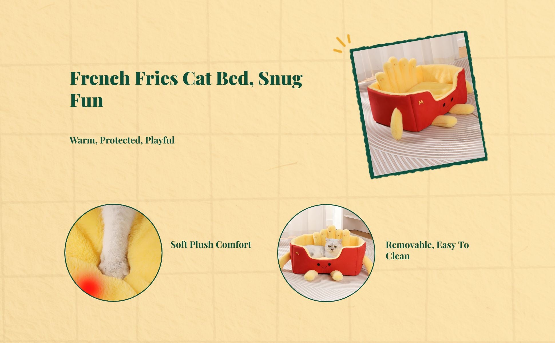Calming semi-enclosed cat bed