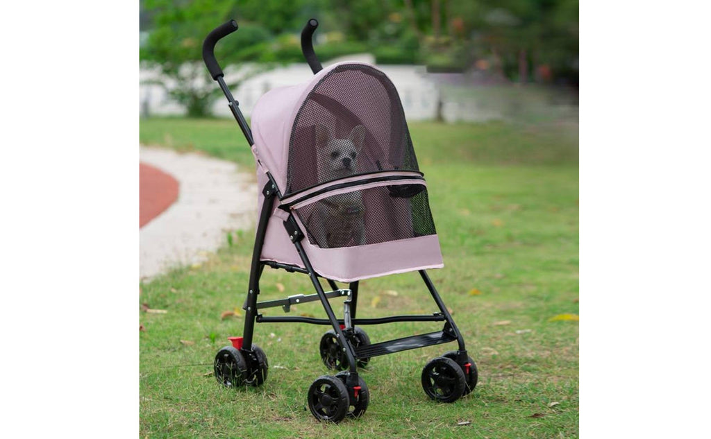 Foldable Pet Stroller Ventilated Lightweight Pet Stroller Lockable Wheels