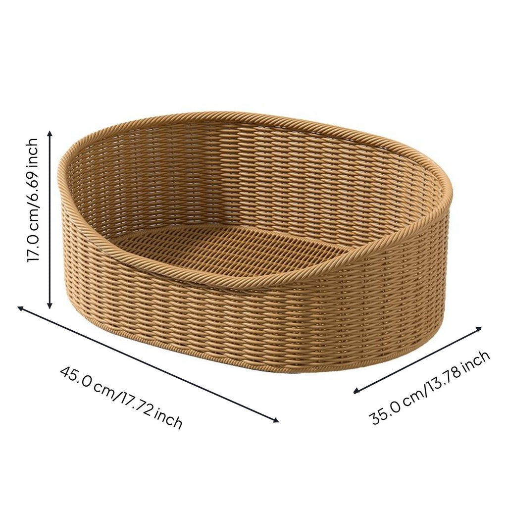 Woven cat bed with removable cushion