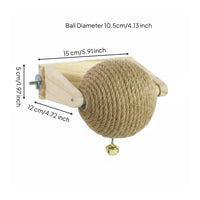Sisal Ball Toy Interactive Hanging Sisal Nibble Ball Easy to Clean for Enclosure