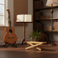 Adjustable Guitar Footrest Sturdy Wood Build Folding Guitar Footstool for Home