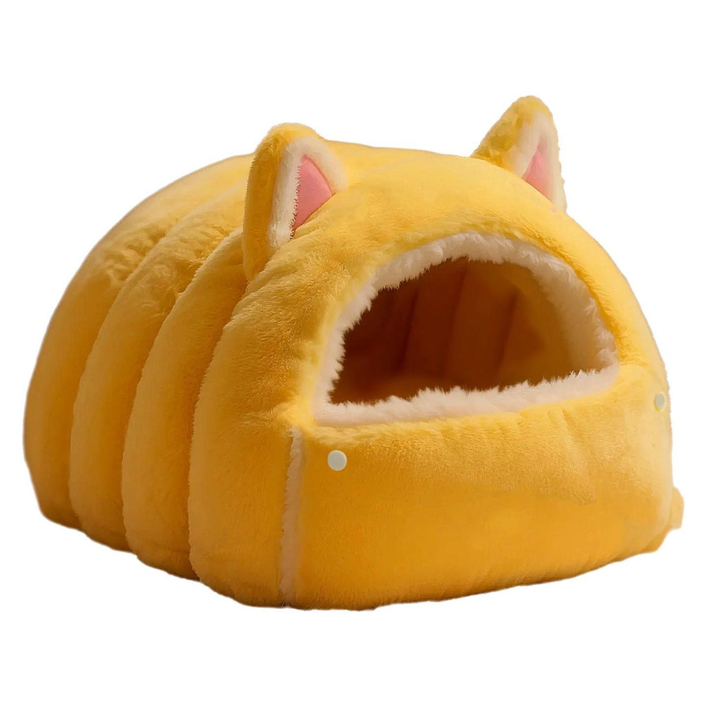 Winter Plush Cat Cave Bed, Non-Slip, Calming, Easy Clean