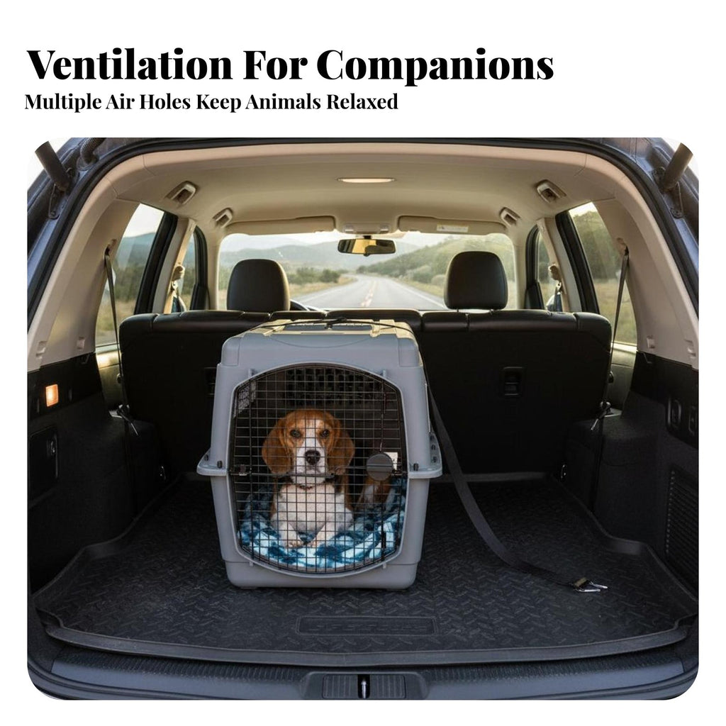 Airline-Approved Design Hard-Sided Travel Crate Portable Hard-Sided Pet transport robustDuty Construction Dog Kennel safety latch for Travelers with companion animals, Cat Owners, Car journeys, veterinarian Visits, Outdoor Excursions