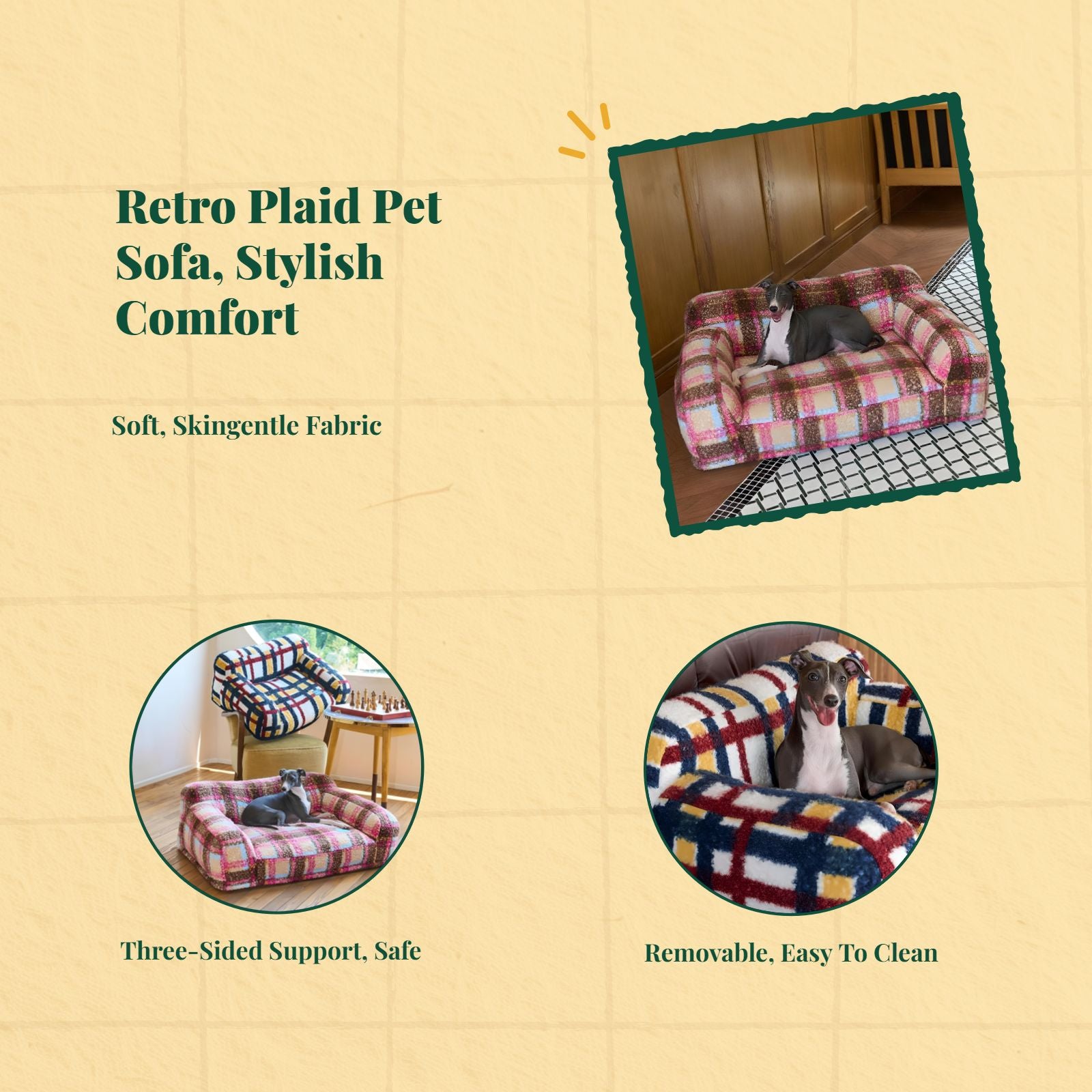 Non-slip pet sofa bed for all seasons
