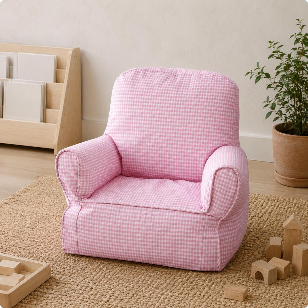 Kids Sofa Chair Removable Cover Foam Child Couch Rounded Armrests