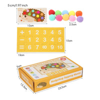 Wooden Pounding Box Felt Balls Learning Game Number Cards for Young Children